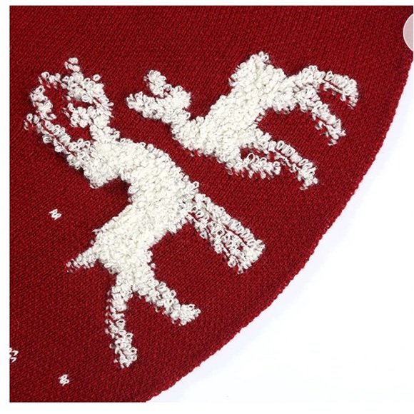 Sattiyrch Knit Christmas Tree Skirt,Luxury Cable Knitted Thick Rustic Xmas - Picture 4 of 8